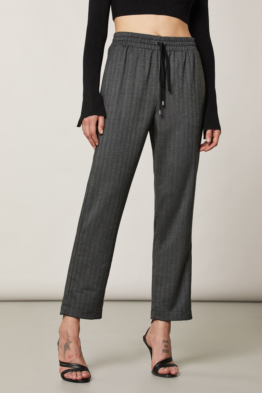 Patrizia Pepe Viscose Ankle Pants μαυρα | FOXJHIA-42