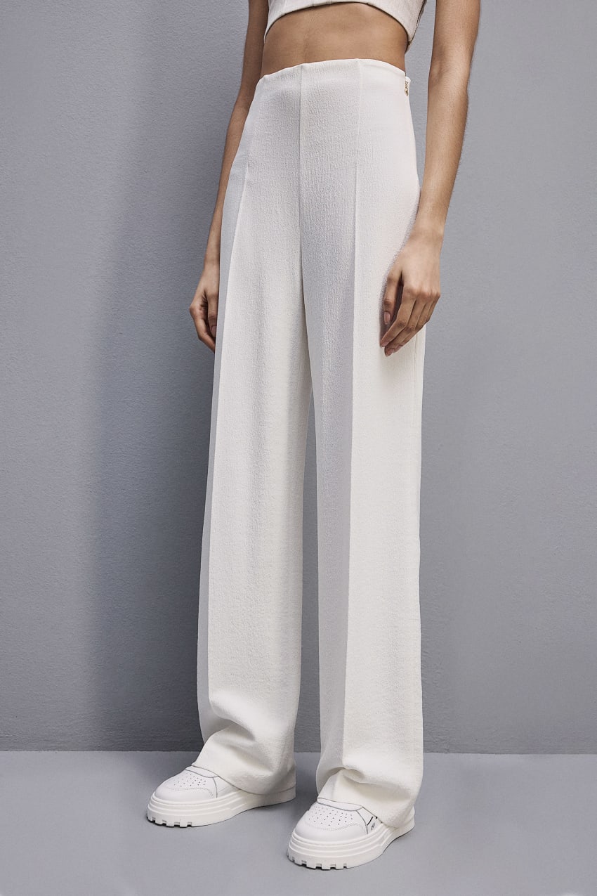 Patrizia Pepe Viscose Palazzo Pants ασπρα | TQAEJOX-52