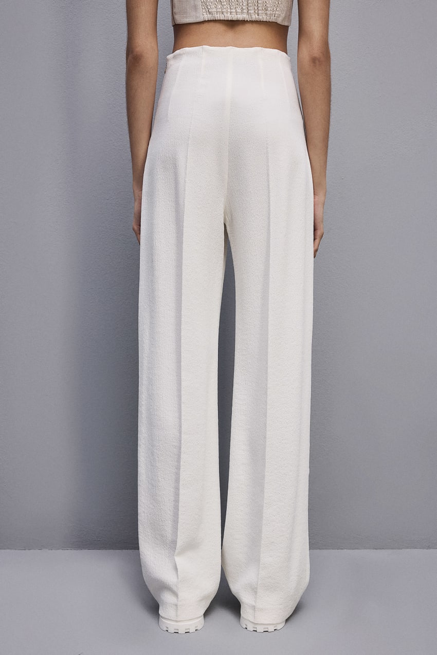 Patrizia Pepe Viscose Palazzo Pants ασπρα | TQAEJOX-52